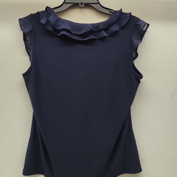 Tommy Hilfiger Navy Ruffle Front Sleeveless Camisole - Picture 3 of 3